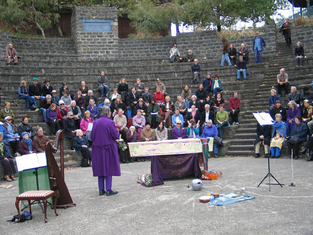 the amphitheatre as it was filling 22 at back and